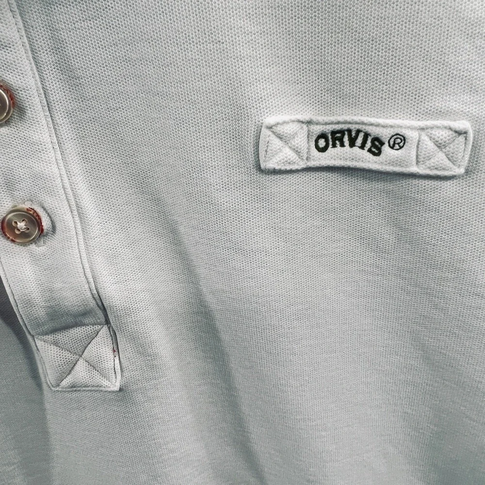 Orvis Men Polo Shirt XXL White Fly Fishing Logo Casual Classic Preppy Minimalist